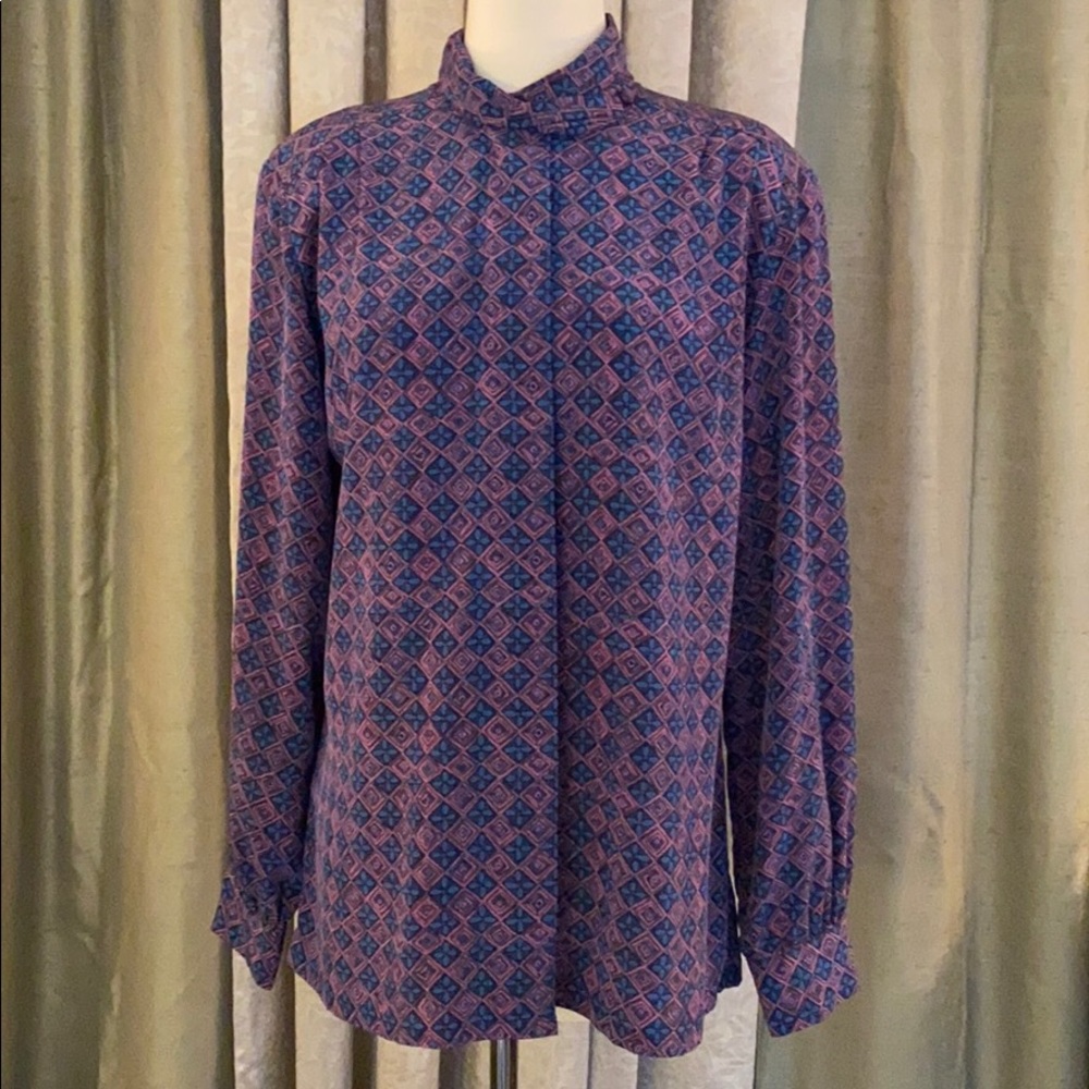 Vintage Pendleton Hidden Button Blouse Geometric - image 2